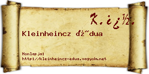 Kleinheincz Édua névjegykártya